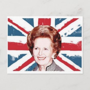 Margaret Thatcher Union Jack Postcard by Bubbleprint at Zazzle