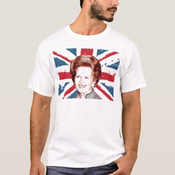 Margaret Thatcher Union Jack T-shirt by Bubbleprint at Zazzle