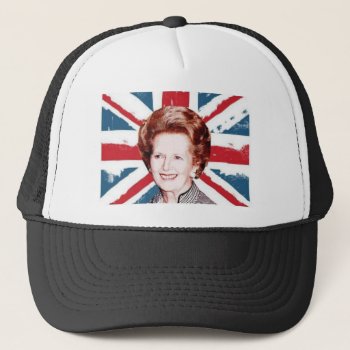 Margaret Thatcher Union Jack Trucker Hat by Bubbleprint at Zazzle