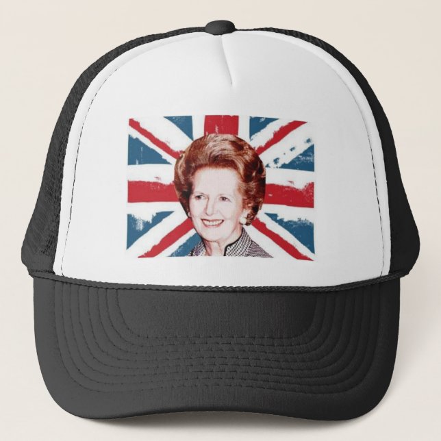 MARGARET THATCHER UNION JACK TRUCKER HAT (Front)