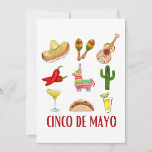 Margarita And Bow Coquette Cinco De Mayo  Invitation