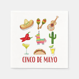 Margarita And Bow Coquette Cinco De Mayo  Napkins