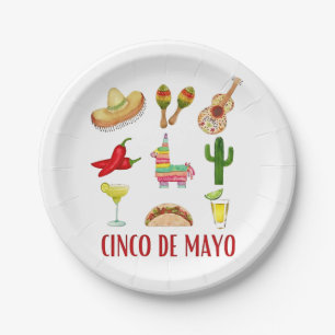 Margarita And Bow Coquette Cinco De Mayo Paper Plates