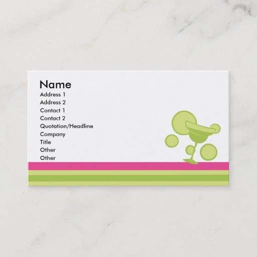 Customizable Margarita and Stripes Business Cards