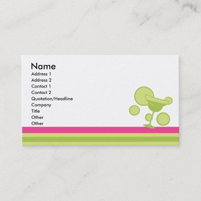 Margarita and Stripes Business Card (Front)