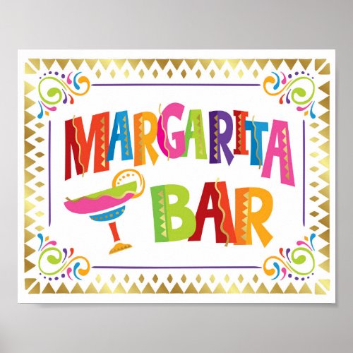 MARGARITA BAR Fiesta Party Sign Print