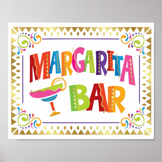 MARGARITA BAR Fiesta Party Sign Print (Front)