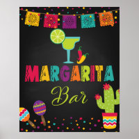 Margarita Bar Sign - Black Background