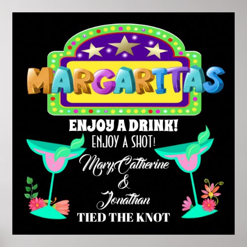 Margarita Bar Wedding Poster