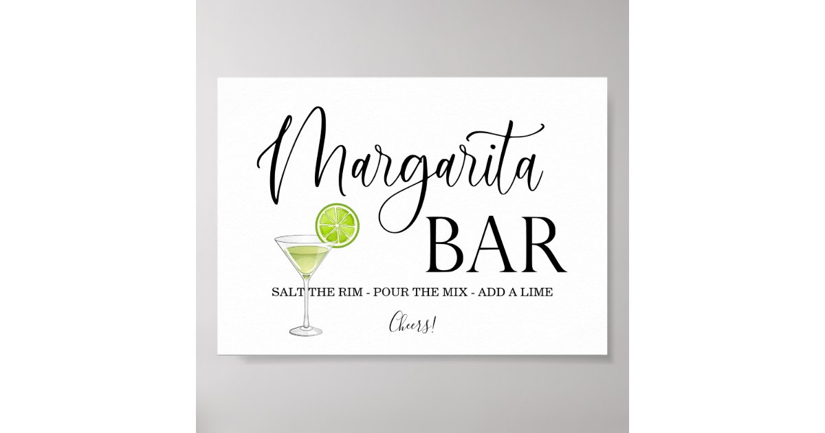Margarita Bar wedding sign Tabletop Plaque Zazzle