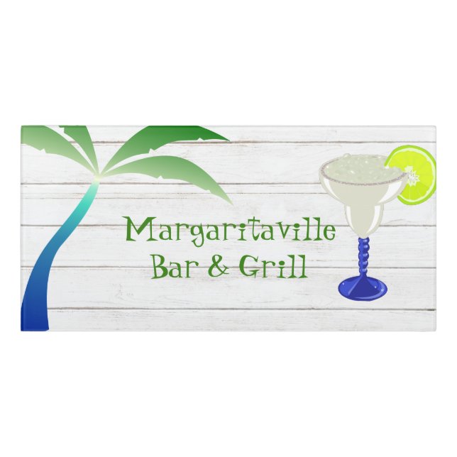 Margarita Beach Theme Acrylic Wall Plaque Door Sign (Classic Front)