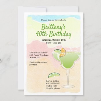 Margarita Birthday Party Invitation by NaptimeCards at Zazzle