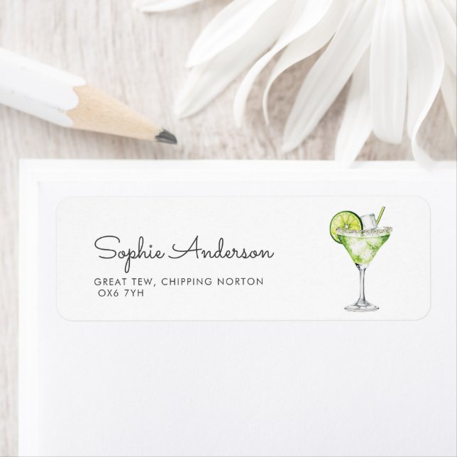 Margarita Bridal Shower Address Label (Insitu)