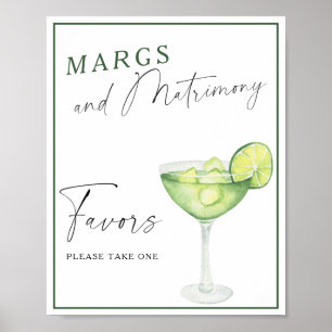 Margarita bridal shower Favors please take one Poster