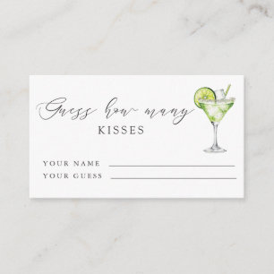Margarita Bridal Shower Guess How Many Kisses  Enclosure Card