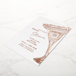 Margarita Bridal Shower Rose Gold Foil Invitation