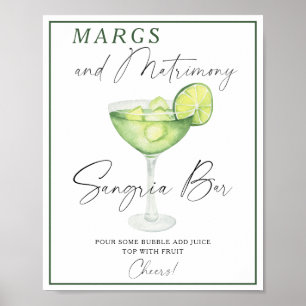 Margarita Bridal shower sangria bar Poster