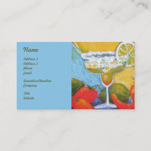 Customizable Margarita Business Cards