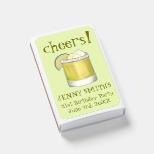 Margarita Cocktail 21st Birthday Bachelorette Matchboxes