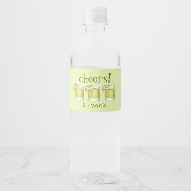 Margarita Cocktail 21st Birthday Bachelorette Water Bottle Label (Front)