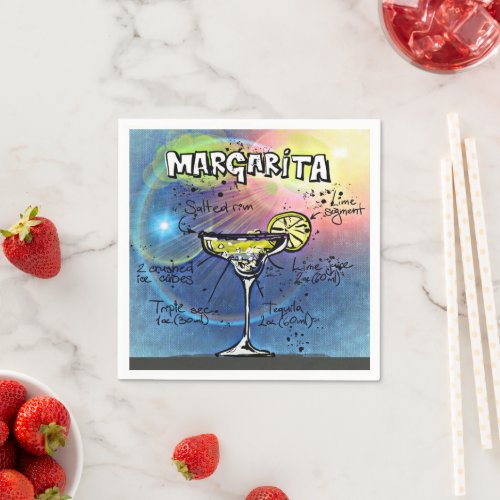 Margarita Cocktail 9 of 12 Drink Recipe Sets    Napkins