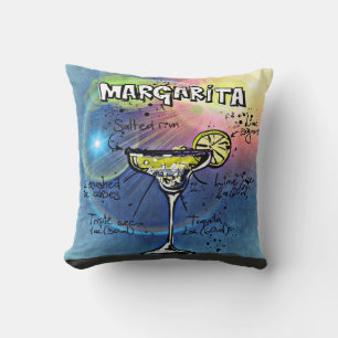 Margarita Cocktail (#9 of 12 Drink Recipe Sets) Throw Pillow