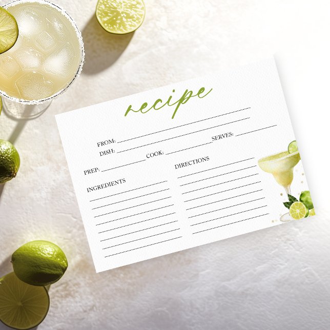 Margarita Cocktail Bridal Shower Recipe Card (Creator Uploaded)