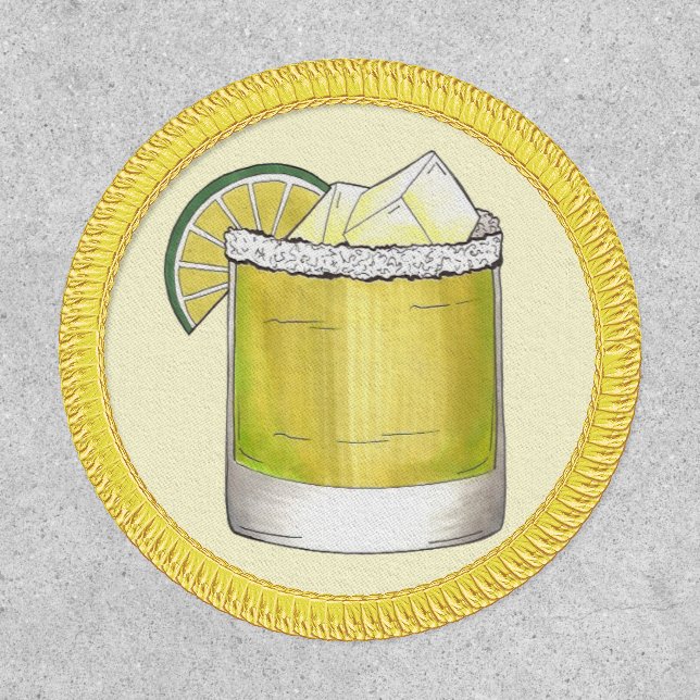 Margarita Cocktail Glass Bar Mixed Drink Salt Lime Patch (Front)