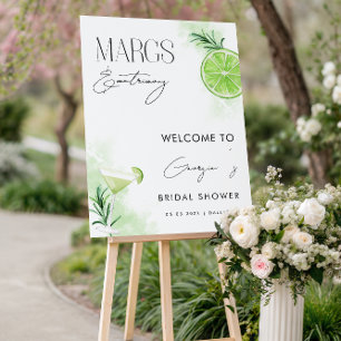Margarita Cocktail Lime Bridal Shower Welcome Sign