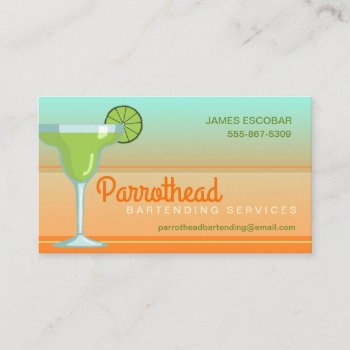 Margarita Cocktail Lime/orange/aqua Business Card by keyandcompass at Zazzle