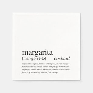 Margarita Cocktail Modern Quote Black Typography Napkins