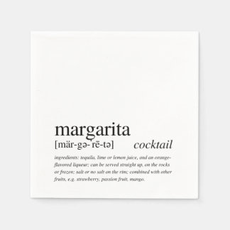 Margarita Cocktail Modern Quote Black Typography Napkins