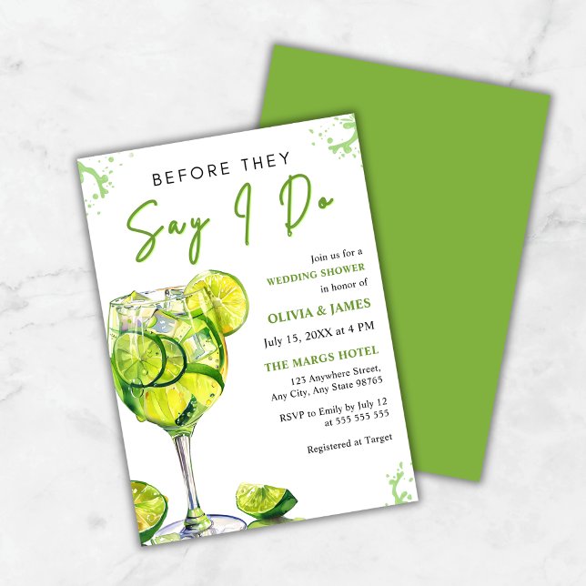 Margarita Cocktail Party Wedding Couple's Shower Invitation (Margarita Cocktail Party Wedding Couple's Shower Invitation  )