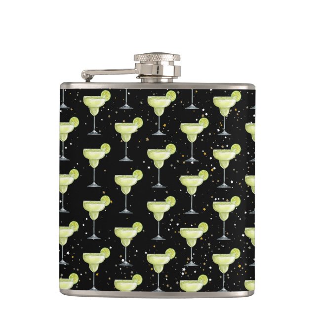 Margarita Cocktail Pattern Flask (Front)