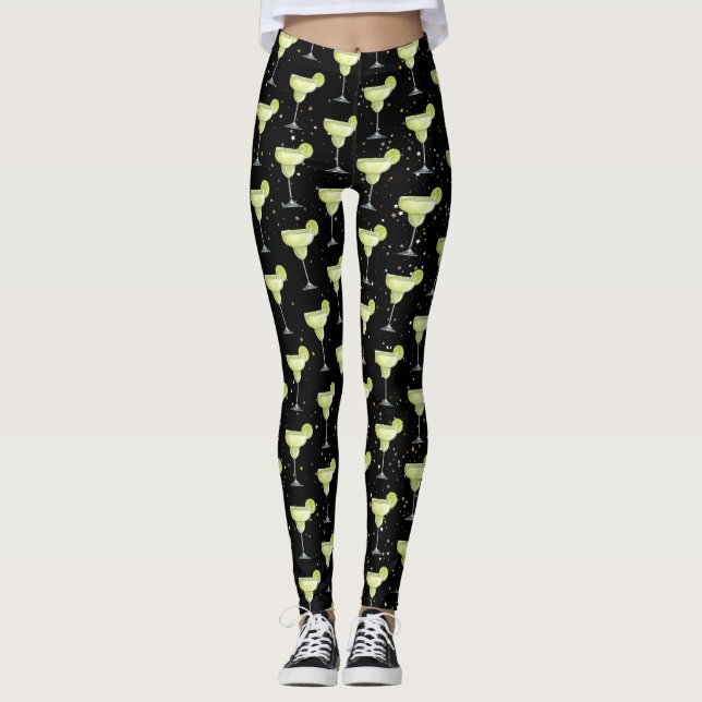 Margarita Cocktail Pattern Leggings (Front)