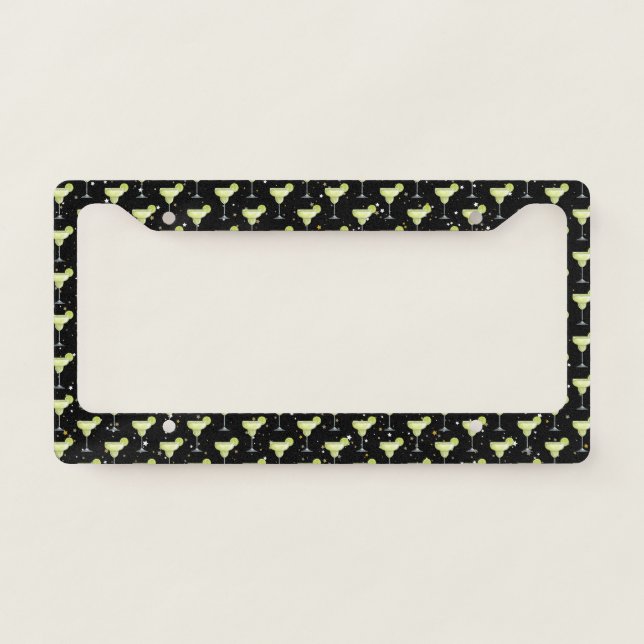Margarita Cocktail Pattern License Plate Frame (Front)