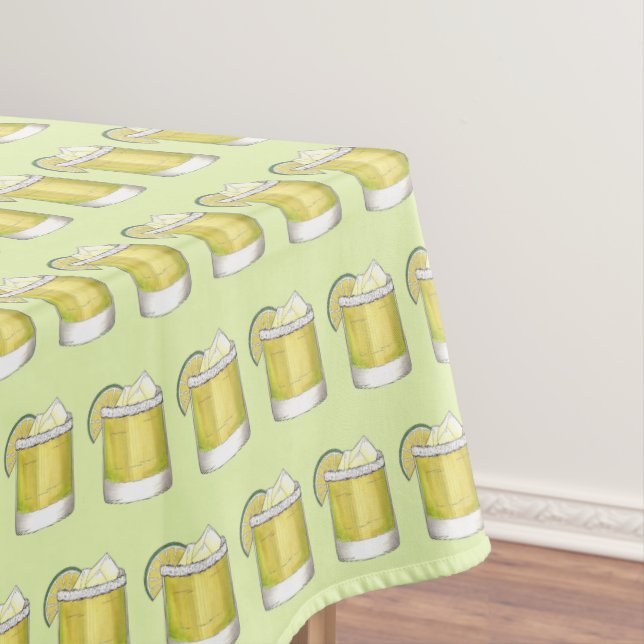 Margarita Cocktail Print Cinco de Mayo Mixed Drink Tablecloth (In Situ)