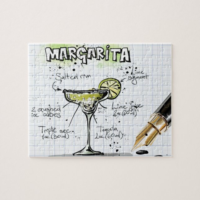 Margarita Cocktail Recipe Jigsaw Puzzle (Horizontal)
