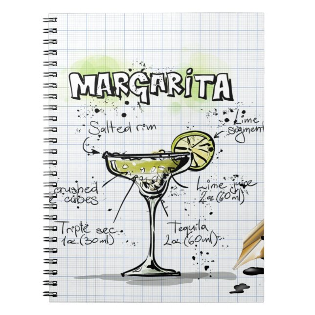 Margarita Cocktail Recipe Notebook (Front)