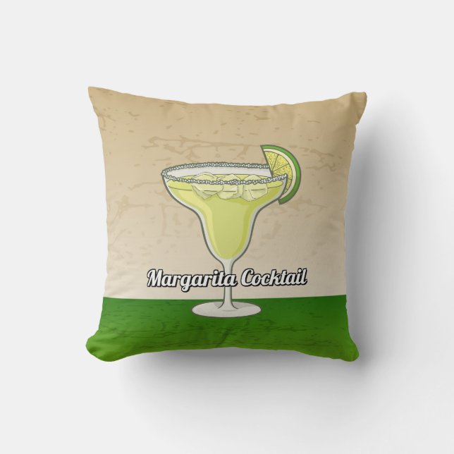 Margarita Cocktail Recipe Throw Pillow (Front)