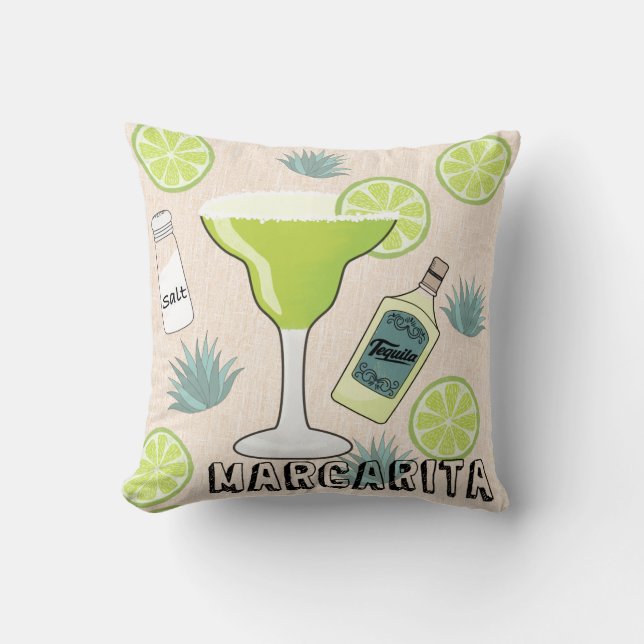 Margarita Cocktail Throw Pillow (Front)