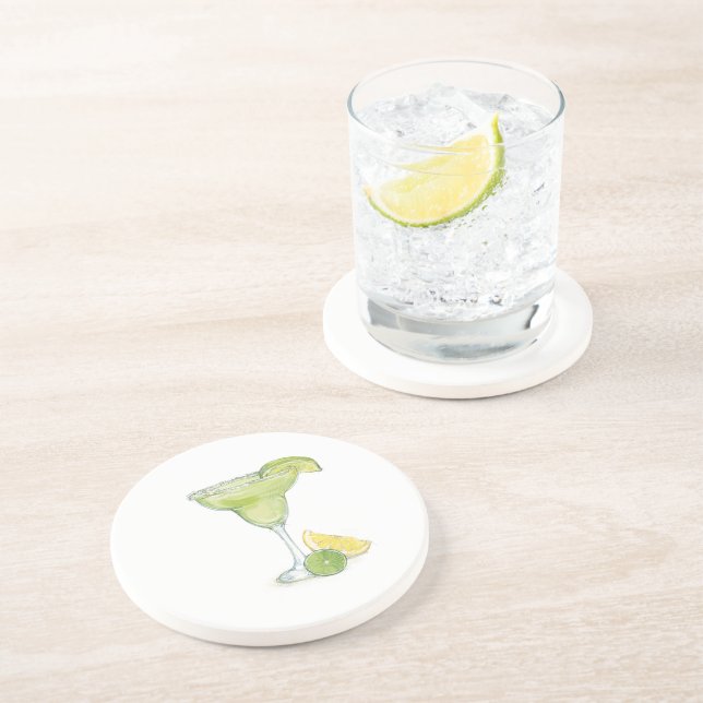 Margarita Cocktail Watercolor Coaster (Side)