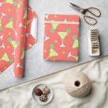 Margarita Cocktails Patterned Pink Wrapping Paper<br><div class="desc">Colourful Margarita cocktails patterned gift wrap in coral pink and lime. Perfect for cocktail parties,  weddings and Margarita lover birthdays</div>