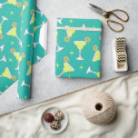 Margarita Cocktails Patterned Wrapping Paper<br><div class="desc">Colourful Margarita cocktails patterned gift wrap in teal blue and lime. Perfect for cocktail parties,  weddings and Margarita lover birthdays</div>