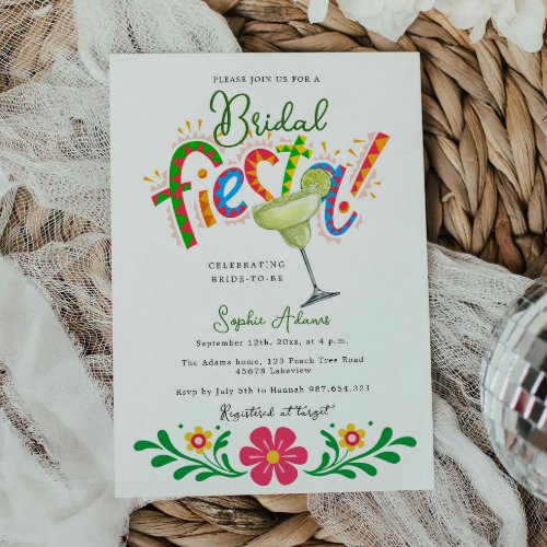 Margarita Coctail Mexican Fiesta Bridal Shower Invitation