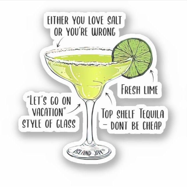 Margarita Concoction Stemless Either You Love Salt Sticker (Front)