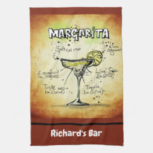 Margarita Custom Bar Gold Personalized Kitchen Towel