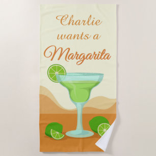 “Margarita” custom name beach towel