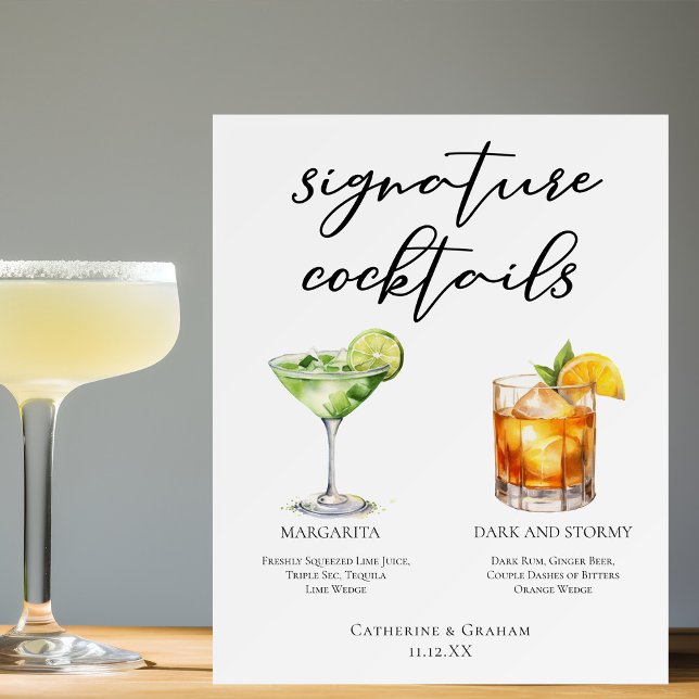 Margarita Dark & Stormy Signature Cocktails Menu Foam Board (Creator Uploaded)