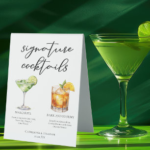 Margarita Dark & Stormy Signature Cocktails Menu Table Tent